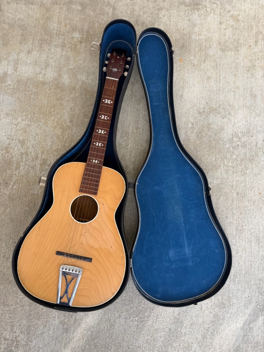 Vintage harmony acoustic Guitar With Hard Shell